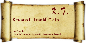 Krucsai Teodózia névjegykártya